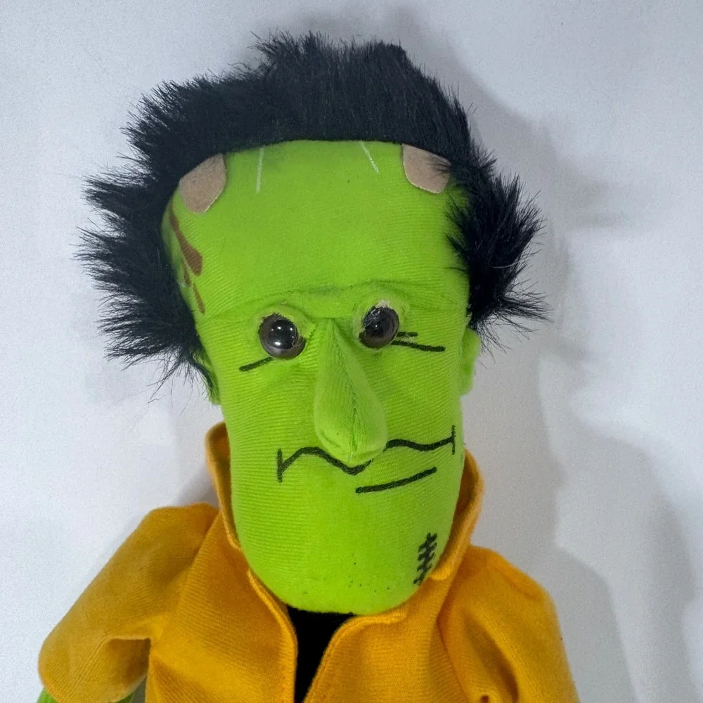 Vintage Pachinko Palace Frankenstein Plush Doll Green Monster Yellow Jacket 18